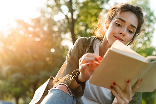 Woman reading a book