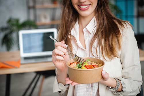 Woman with salad